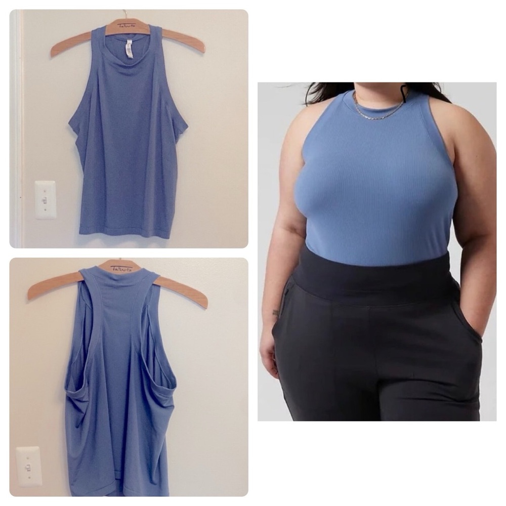 Athleta Renew Seamless Racerback Top Size 2X in Blue Heather